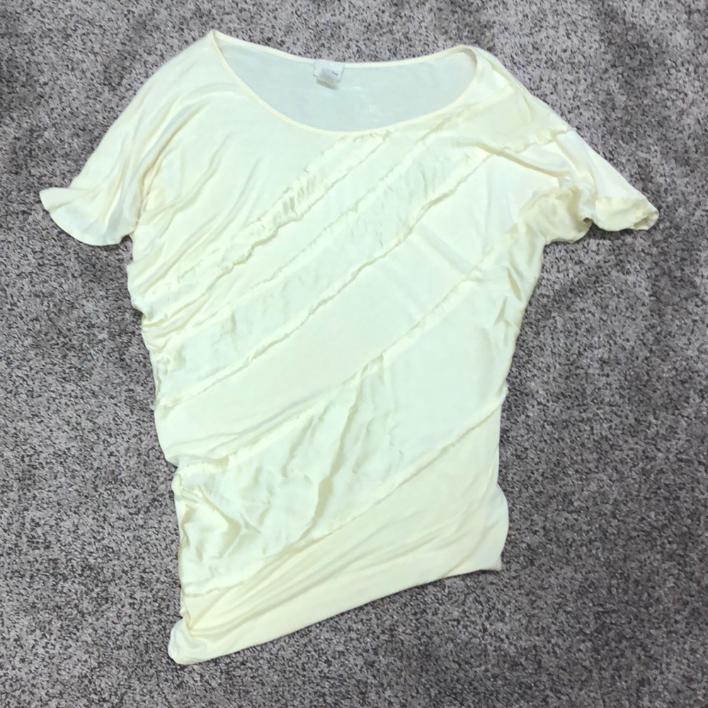 Loose fitting off the shoulder yellow top